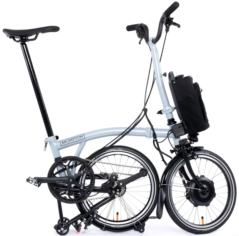 Brompton Electric P Line Urban Folding Bike 2024 in Lunar Ice-2